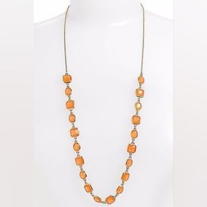 NWOT! Kate Spade Orange and Gold Coated Crystal 'Confetti' Station Neckl…